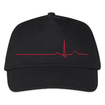 EKG Sinusrhythmus - Kinder Basecap - Schwarz - Vorne