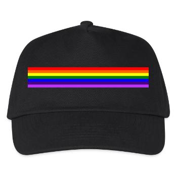 Band rainbow / Regenbogen-Band - Kinder Basecap - Schwarz - Vorne