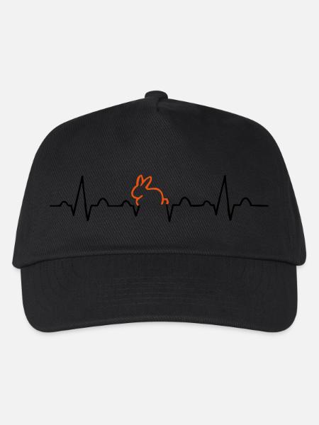 Kaninchen EKG - Kinder Basecap - Schwarz