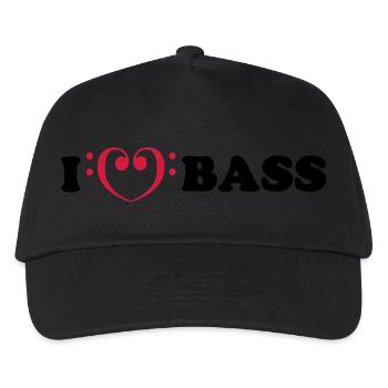 I love bass - Casquette de baseball Enfant - noir - Devant