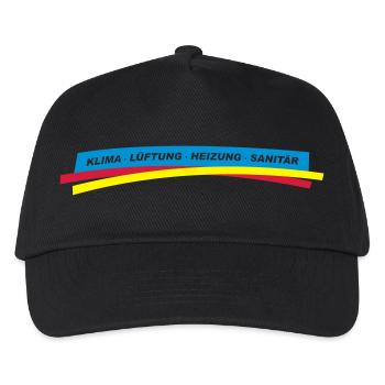Klima Lüftung Heizung Sanitär - Kinder Basecap - Schwarz - Vorne