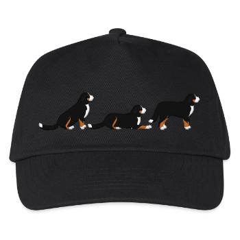 Sitz Platz Steh Berner Sennenhund - Kinder Basecap - Schwarz - Vorne
