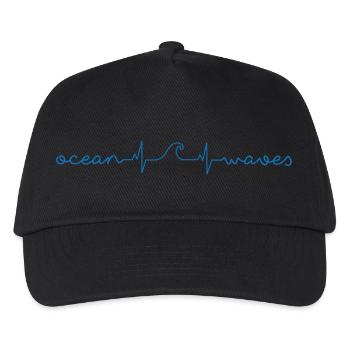 Surfer / Surfen: ocean - waves - Kinder Basecap - Schwarz - Vorne
