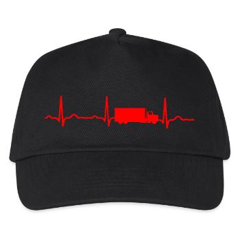 ECG HEARTBEAT camion rouge camion - Casquette de baseball Enfant - noir - Devant