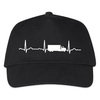 ECG HEARTBEAT camion blanc camion - Casquette de baseball Enfant - noir - Devant