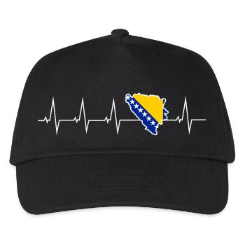 J’adore la Bosnie-Herzégovine - battement de coeur - Casquette de baseball Enfant - noir - Devant