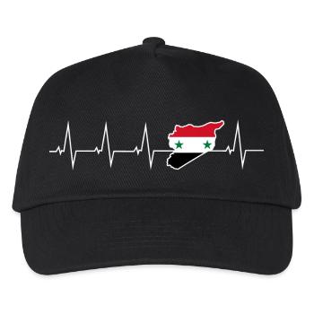 Ich liebe Syrien - Herzschlag - Kinder Basecap - Schwarz - Vorne