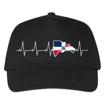 Ich liebe Dominikanische Republik - Herzschlag - Kinder Basecap - Schwarz - Vorne