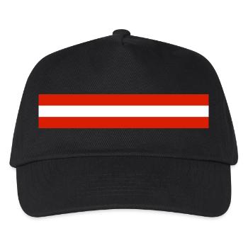 Österreich Fahne Banner - Kinder Basecap - Schwarz - Vorne