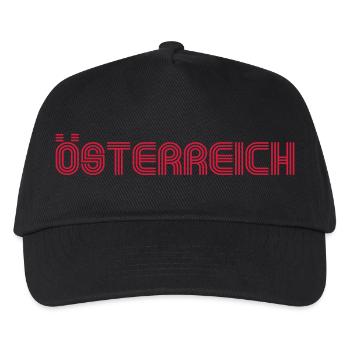 Österreich 70er Schrift Lounge - Kinder Basecap - Schwarz - Vorne