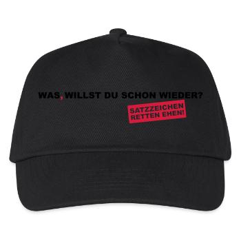 Satzzeichen retten Ehen! - Kinder Basecap - Schwarz - Vorne