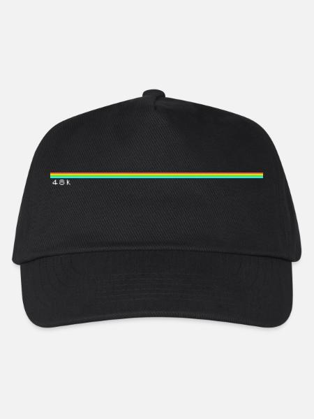 48k zx spectrum inspired rainbow stripe - Kids’ Baseball Cap - black