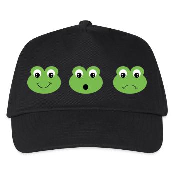 Frosch - Kinder Basecap - Schwarz - Vorne