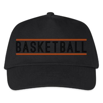 basketball logo treffer tor im netz korb werfen sp - Kinder Basecap - Schwarz - Vorne