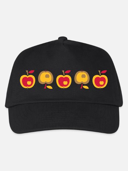 Apfel - Kinder Basecap - Schwarz