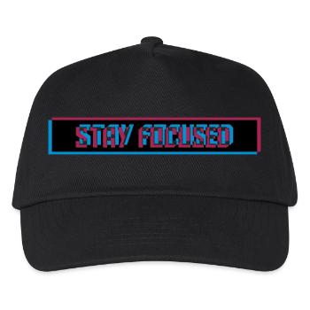 restez concentré 3d logo flou barre rouge de la - Casquette de baseball Enfant - noir - Devant
