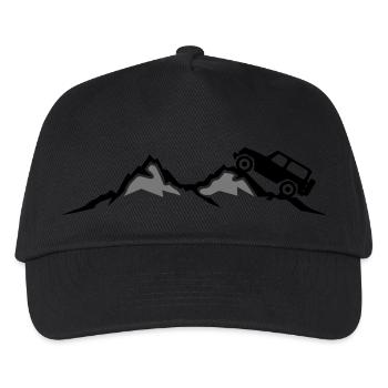 Reise - Berge Jeep - Kinder Basecap - Schwarz - Vorne