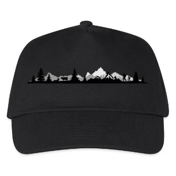 Skyline - Berge Alpen - Kinder Basecap - Schwarz - Vorne