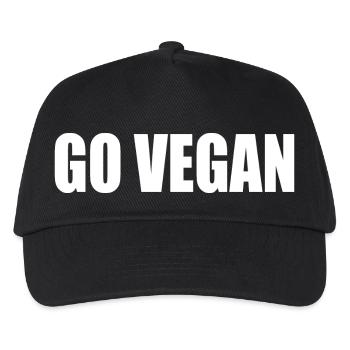 Go vegan - Kinder Basecap - Schwarz - Vorne