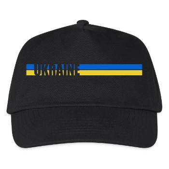 Heimatland Balken Ukraine - Kinder Basecap - Schwarz - Vorne