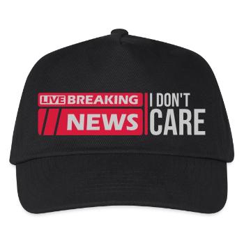 Breaking news don't care - Kinder Basecap - Schwarz - Vorne