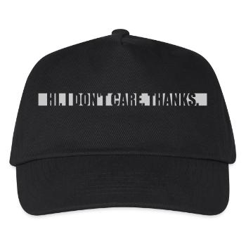 Hi I dont care - Kinder Basecap - Schwarz - Vorne