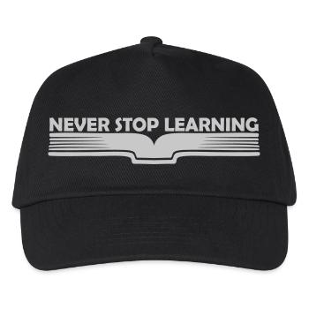 n’arrêtez jamais d’apprendre la citation - Casquette de baseball Enfant - noir - Devant