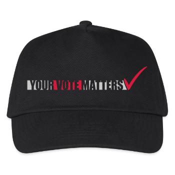 your vote matters Zitat - Kinder Basecap - Schwarz - Vorne