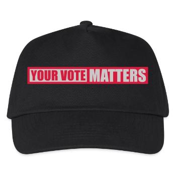 your vote matters Zitat - Kinder Basecap - Schwarz - Vorne