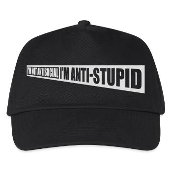 not antisocial anti stupid - Kids’ Baseball Cap - black - Front