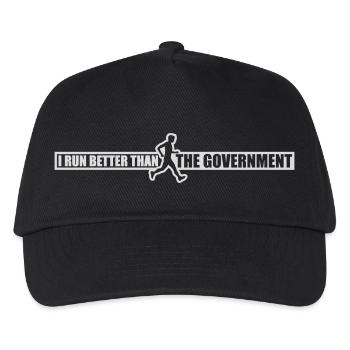 run better than government - Kids’ Baseball Cap - black - Front