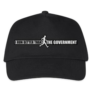 run better than government - Kids’ Baseball Cap - black - Front