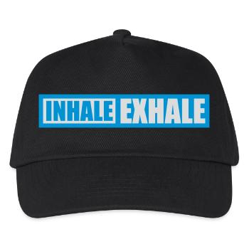 inhale exhale yoga quote - Kids’ Baseball Cap - black - Front