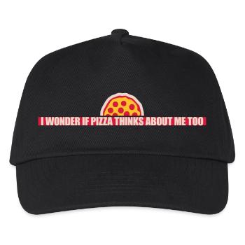 pizza thinks about me - Kids’ Baseball Cap - black - Front
