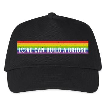 Love can build a bridge Rainbow-Design - Kinder Basecap - Schwarz - Vorne