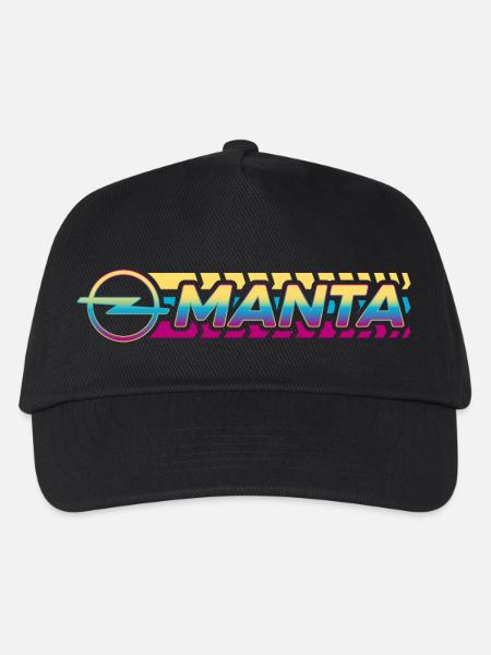 Opel Manta Buntes Design Mit Reifenspuren Und Logo - Kinder Basecap - Schwarz