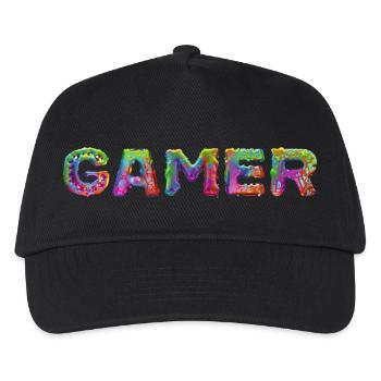 Gamer - Lettering - Kids’ Baseball Cap - black - Front