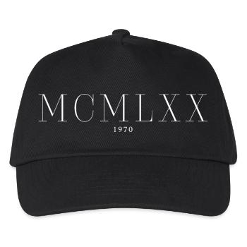 Roman Numeral Year of Birth Made in 1970 - Kids’ Baseball Cap - black - Front