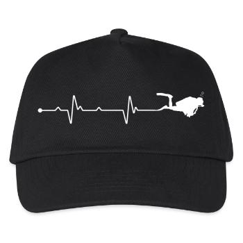 Poignée de main battement de cœur - Casquette de baseball Enfant - noir - Devant