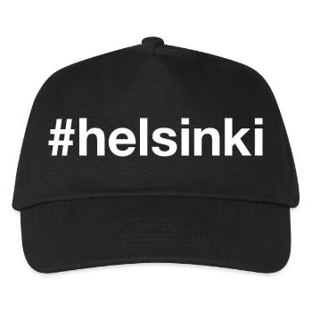 HELSINKI Finland Finnland Hashtag - Kinder Basecap - Schwarz - Vorne