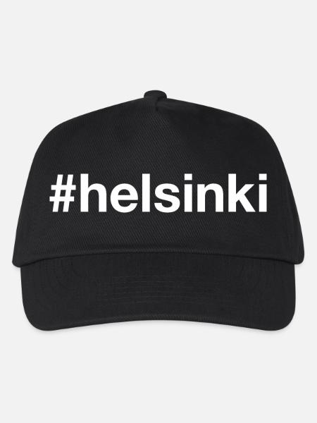 HELSINKI Finland Finnland Hashtag - Kinder Basecap - Schwarz
