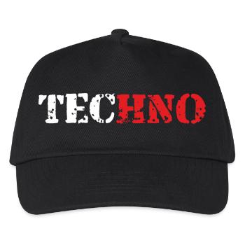 Techno ArmyLook - Kinder Basecap - Schwarz - Vorne