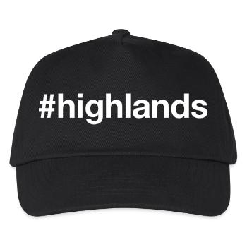 HIGHLANDS Scotland Schottland - Kinder Basecap - Schwarz - Vorne