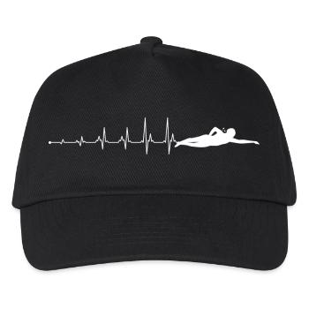 Heartbeat swimming - Kids’ Baseball Cap - black - Front
