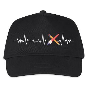 Heartbeat-Künstler - Kinder Basecap - Schwarz - Vorne