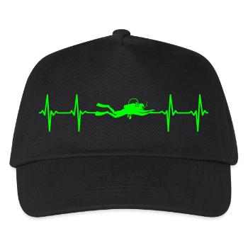 Heartbeat Tauchmaske - Kinder Basecap - Schwarz - Vorne