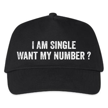 I Am Single Want My Number | Funny - Casquette de baseball Enfant - noir - Devant