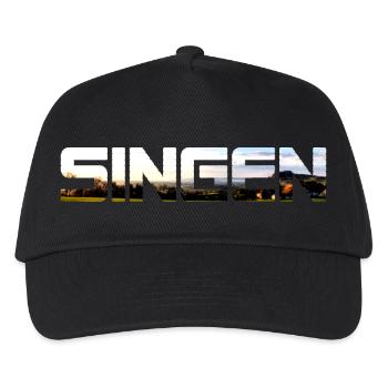 Singen Bodensee März Sonnenaufgang Landschaft - Kinder Basecap - Schwarz - Vorne