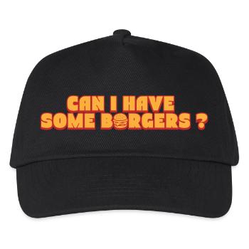 Kann ich Burger essen? - Kinder Basecap - Schwarz - Vorne