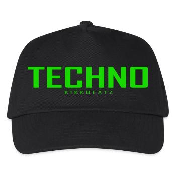 TECHNO - Kinder Basecap - Schwarz - Vorne